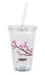 Blossoms Spirit 16oz Double Wall Acyrlic Tumbler Cup with Straw-BPA FREE