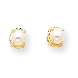 14k 6x4 Oval June/Cultured Pearl Post Earrings XBE18