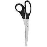 Stainless Steel Scissors, Bent, 8L, Black Plastic Handles (SPR02041)
