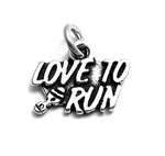 .925 Sterling Silver Love To Run Charm