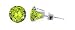 Sterling Silver 3 MM Round Peridot Cubic Zirconia Stud Post Friction Back Earrings