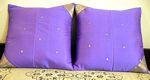 Lavender Silk Sari Cushion Pillow Covers Sham Throw