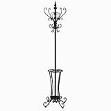 SEI Black Metal Scroll Hall Tree