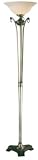 Adela Frosted Glass Wood/Bronze Torchiere