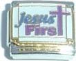 Clearly Charming Jesus First Italian Charm Bracelet Link