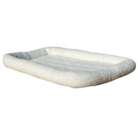 FurHaven Cream Colored Lambswool Fleece Bolster Dog Bed