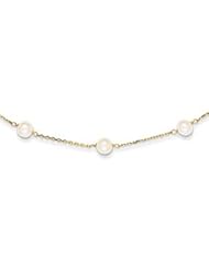 Genuine IceCarats Designer Jewelry Gift 14K Cultured Pearl Necklace In 16.00 Inch
