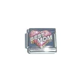 Clearly Charming Best Mom Heart Italian Charm