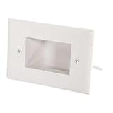Cables To Go Single Gang Easy Mount Recessed Low Voltage Cable Plate (White)