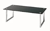 Black Tempered Glass Coffee Table With Chrome Metal