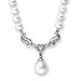 ZALES Cultured Freshwater Pearl Heart Necklace in 14K White Gold with Diamond Accents freshwater
