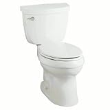 KOHLER K-3609-0 Cimarron Comfort Height Elongated 1.28 gpf Toilet with Class Five Technology and Left-Hand Trip Lever, Less Seat, White