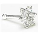 Christina CZ Flower Cubic Zirconia 14K White Gold Nose Bone