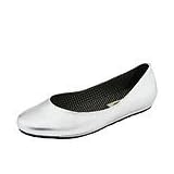 Hush Puppies Break | Ladies Flat Shoes Silver Metallic Leather by Hush Puppies