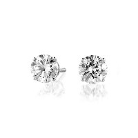 14kt. White Gold, 1 1/2 ct. tw. Diamond Solitaire Earings