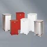 Trash Container, Step-On, Steel, 7 Gallon, White URIST7EWHPL