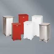Heavy-Duty Step-On Trash Can, Steel, Defenders, 24 Gal Plastic Liner, Stainless URIST24SSPL by United
