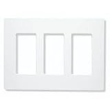 Lutron Three-Gang Wall Plates Claro-style White