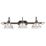 Progress Lighting Verona - 3-Light Bath Bracket with Etched Alabaster Style Glass - P3251