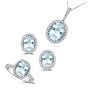 0.80 Ct Diamond & 9.15 Cts Aquamarine Set in 14K White Gold