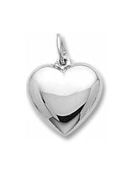 Rembrandt Charms, Heart Charm in Solid Sterling Silver or Gold