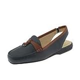 Trotters Faith | Ladies Shoes Navy Cognac Combo Leather by Trotters