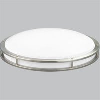 Circuline Fluorescent in Brushed Nickel with White Acrylic by Progress Lighting