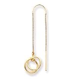 14k Circle Drop Threader Earrings