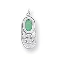 14k White Gold Emerald Baby Shoe Charm