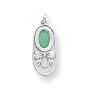 14k White Gold Emerald Baby Shoe Charm - JewelryWeb