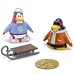 Disney Club Penguin Series 2 Mix'n'Match 2 inch Figure Set Snowboarder & Pajama Bunny Slippers Includes Coin with Code