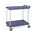 Metro BC Series Polymer Utility Cart with 4 Swivel Casters, Lipped Top Shelf, 2 Shelves, 400 lbs Capacity, 39-1/2" Length x 27" Width x 33-1/4" Height, Blue