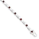 Sterling Silver Garnet & CZ Bracelet