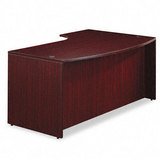 Alera Valencia Series Left-Hand Porkchop Desk Shell, 72w x 48d x 29-1/2h, Mahogany