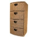 4 Drawer Bow Front Seagrass Storage Unit