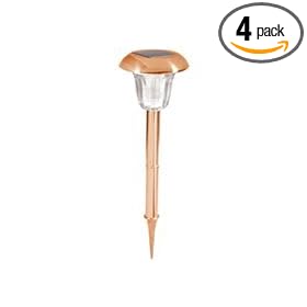 Moonrays 95741 Vino 4 Pack of Solar Fixtures Copper Finish