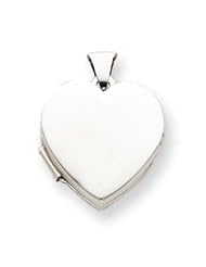 Sterling Silver Plain 18mm Heart Locket
