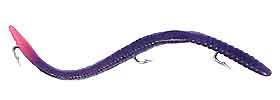 Ike-Con The Big 8ight Weedless Worm Fishing Lure, 8-Inch, Grape/Firetail