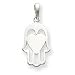  : Sterling Silver Chamseh/Hamsa Polished Pendant w/18' Necklace