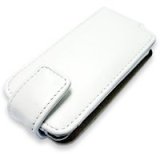 Apple iPod Nano - White Leather Flip Case (with belt clip)