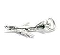 Sterling Silver 3D Airplane Charm or Pendant