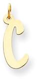Block Letters Charm, Yellow Gold