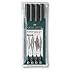 Faber-Castell - 4 feutres pitt artist pen, pointes s/f/m/b, noir