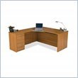 Buy Cheap Bestar Embassy Home Office L-Shape Corner Wood Computer Desk in Cappuccino Cherry