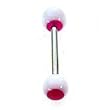 Stainless Steel with UV White/Dark Red Barbell Sold as a Pair
