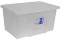 50 Litre Clear Plastic Storage Boxes Lids Pack Of 5