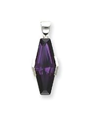 Sterling Silver Purple CZ Pendant