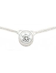 Sterling Silver Bezel Set CZ on Chain Necklace