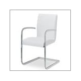 Euro Style 370512 Dedalo Leather Arm White Leather by Euro Style