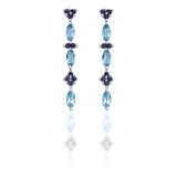 Review   / 10k White Gold Sapphire and Diamond Journey Curve Pendant (1/10 cttw, J-K Color, I2-I3 Clarity)